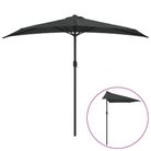 vidaXL Garden Parasol with Aluminum Pole Anthracite 106.3"x56.7" Half