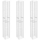 vidaXL Gabion Baskets 3 pcs Galvanized Steel 9.8"x9.8"x77.6"
