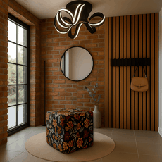 Industrial hall in brown tones
