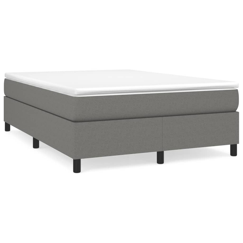 vidaXL Box Spring Bed Frame Dark Grey Fabric (US/AU Only)