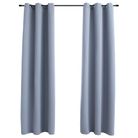 vidaXL Blackout Curtains with Rings 2 pcs Gray 37"x95" Fabric
