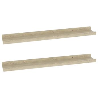 vidaXL Wall Shelves 2 pcs Sonoma Oak 23.6x3.5x1.2"