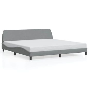 vidaXL Bed Frame "Dover" Light Gray 76"x79.9" Fabric