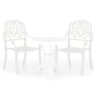 vidaXL 3 Piece Bistro Set Cast Aluminum White