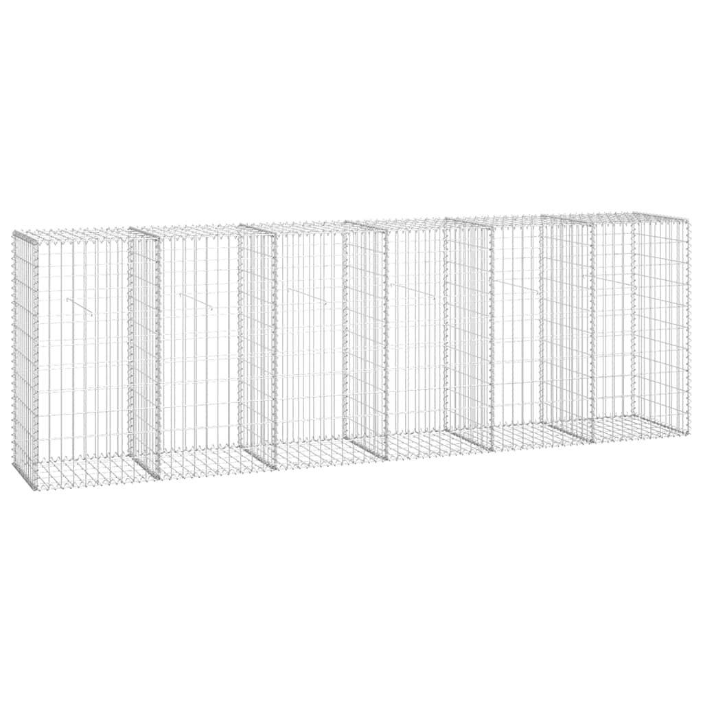 vidaXL Gabion Wall with Covers Galvanised Steel 300x50x100 cm