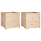 vidaXL Garden Planters 2 pcs 23.6"x23.6"x23.6" Solid Wood Pine