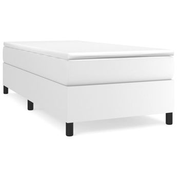 vidaXL Box Spring Bed Frame White Twin XL Faux Leather (US Only)