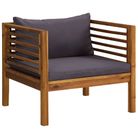 vidaXL Patio Chair with Dark Gray Cushions Solid Acacia Wood