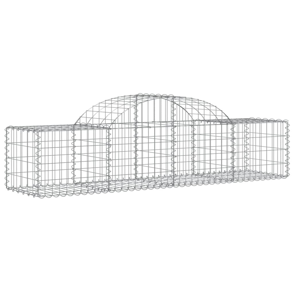 vidaXL Arched Gabion Basket 200x50x40/60 cm Galvanised Iron