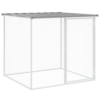 vidaXL Chicken Cage with Roof Light Gray 40.6"x38.6"x35.4" Galvanized Steel