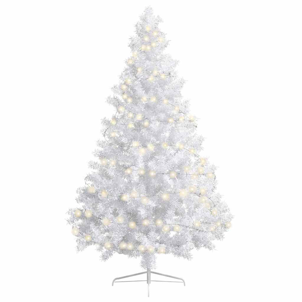 vidaXL Artificial Half Pre-lit Christmas Tree with Stand White 70.9" PVC