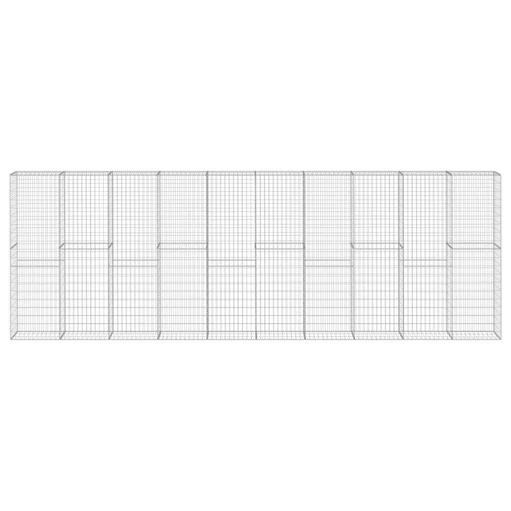 vidaXL Gabion Wall with Covers Galvanized Steel 236.2"x11.8"x78.7"