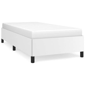 vidaXL Bed Frame without Mattress White 100x190 cm Twin Faux Leather