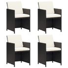 vidaXL Garden Chairs 4 pcs Poly Rattan Black