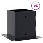 vidaXL Post Bases Square 4 pcs Anthracite 4.76x4.76" Powder-coated Steel