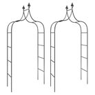 vidaXL Garden Arches 2 pcs Black 47.2"x15"x102.4" Steel