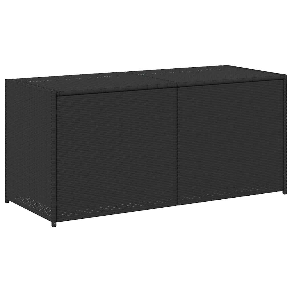 vidaXL Garden Storage Box Black 74.8 Gal Poly Rattan