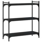 vidaXL Bookcase 3-Tier Black 31.5"x11.8"x33.9" Engineered Wood