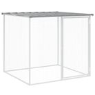 vidaXL Chicken Cage with Roof Light Gray 40.6"x38.6"x35.4" Galvanized Steel