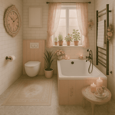 Pink bathroom in Provençal style