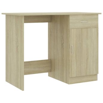 vidaXL Desk Sonoma Oak 39.4"x19.7"x29.9" Engineered Wood