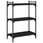 vidaXL Bookcase 3-Tier Black 23.6"x11.8"x33.9" Engineered Wood
