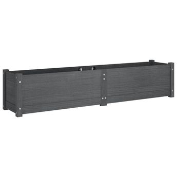 vidaXL Garden Raised Bed Gray 59.1"x12.2"x12.2" Solid Wood Pine