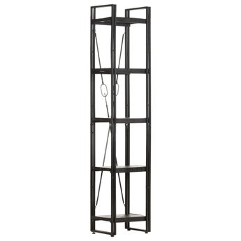 vidaXL 5-Tier Bookcase Black 15.7"x11.8"x70.9" Solid Mango Wood