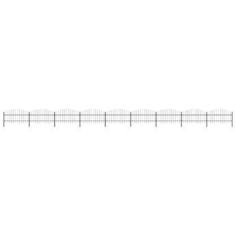 vidaXL Garden Fence with Spear Top Steel 1603.5x100 cm Black