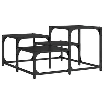 vidaXL Coffee Table Black 26.8"x26.8"x15.7" Engineered Wood