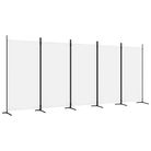 vidaXL 5-Panel Room Divider White 433x180 cm Fabric