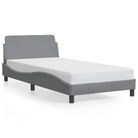 vidaXL Bed Frame "Dover" Light Gray 39.4"x74.8" Fabric