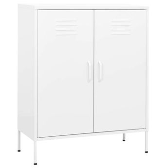 vidaXL Storage Cabinet White 80x35x101.5 cm Steel