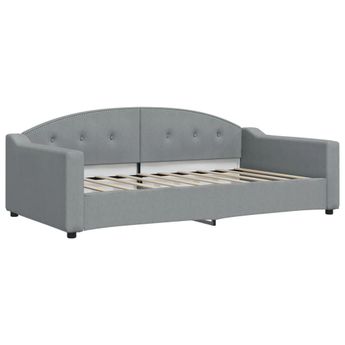 vidaXL Day Bed without Mattress Light Grey 100x190 cm Fabric