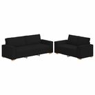 vidaXL 2 Piece Sofa Set with Cushions Black Fabric