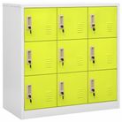 vidaXL Locker Cabinet Light Grey and Green 90x45x92.5 cm Steel