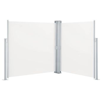 vidaXL Patio Retractable Double Side Awning 66.9"x236.2" Cream