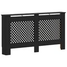 vidaXL Radiator Cover Black 59.8"x7.5"x32.1" MDF