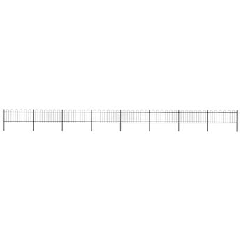 vidaXL Garden Fence with Hoop Top Steel 1426x80 cm Black