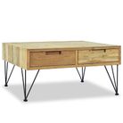 vidaXL Coffee Table 31.5"x31.5"x15.7" Solid Teak