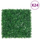 vidaXL Artificial Shrub Leaf Fence 24 pcs Green 50x50 cm