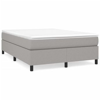 vidaXL Box Spring Bed Frame Light Grey Full Fabric (US Only)