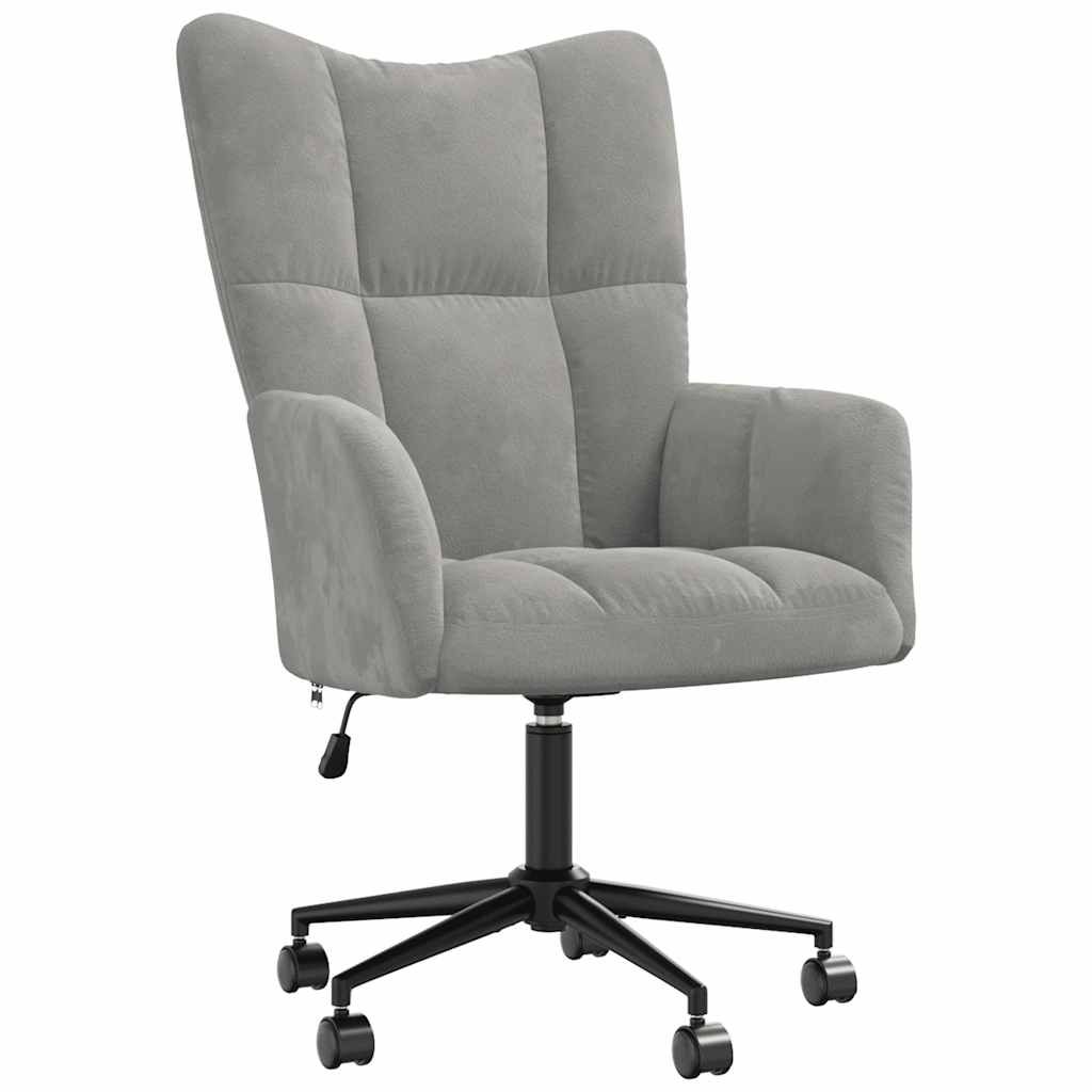 vidaXL Relaxing Chair Light Gray Velvet
