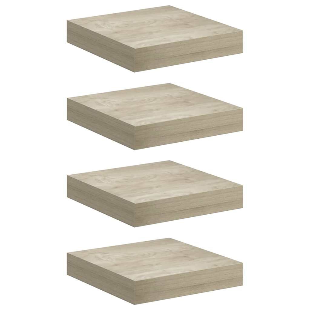 vidaXL Floating Wall Shelves 4 pcs Oak 23x23.5x3.8 cm MDF