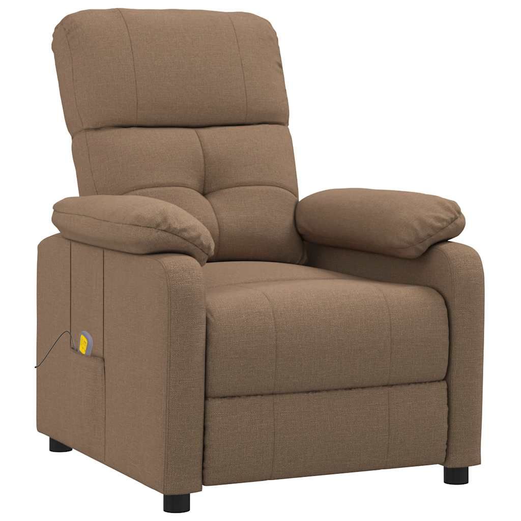 vidaXL Massage Recliner Brown Fabric