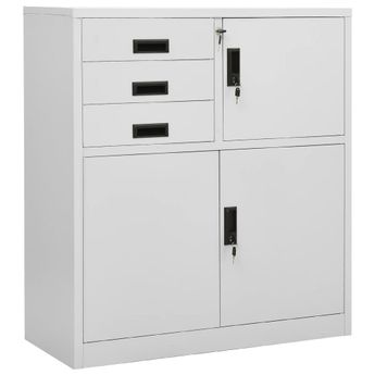 vidaXL Office Cabinet Light Grey 90x40x102 cm Steel