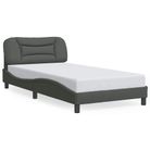 vidaXL Bed Frame without Mattress "Hvar" Dark Gray 39.4"x74.8" Fabric