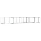 vidaXL Dog Cage with Doors Gray 32.8'x6.6'x4.9' Galvanized Steel