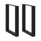 vidaXL Dining Table Legs U-Shaped 2 pcs Black 70x(72-73) cm Steel