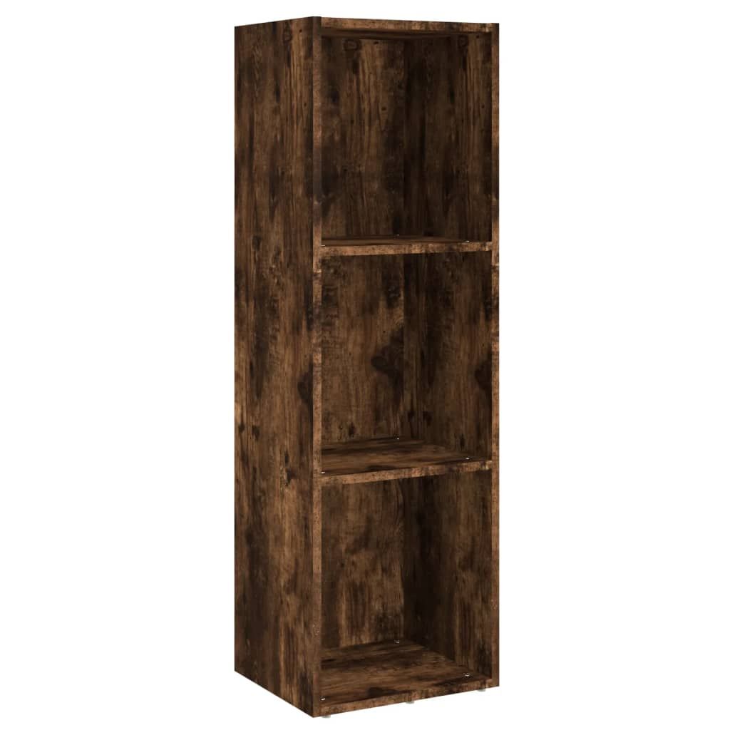 vidaXL Book Cabinet/TV Cabinet Smoked Oak 14.2x11.8x44.9" Engineered Wood